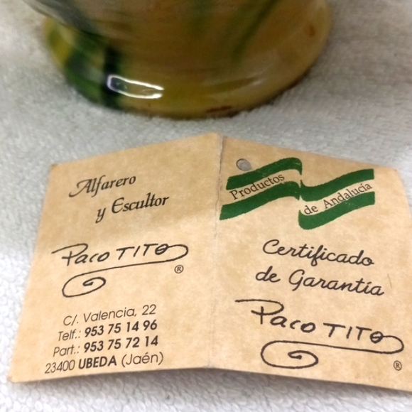 PACO TITO UBEDA Pitcher/VASE Signed with paper. 11.5" - Picture 7 of 8